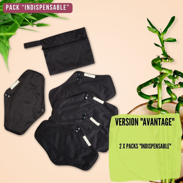 Flux normaux,  pack "Indispensable" pads menstruels lavables