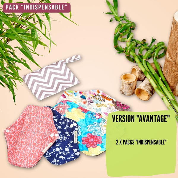 Flux normaux,  pack "Indispensable" pads menstruels lavables